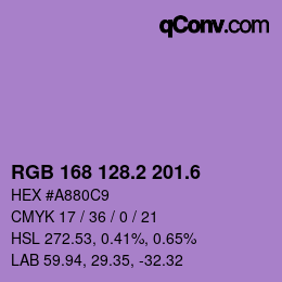 カラーコード: RGB 168 128.2 201.6 | qconv.com
