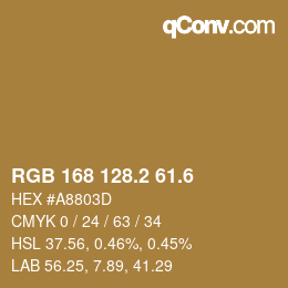 カラーコード: RGB 168 128.2 61.6 | qconv.com