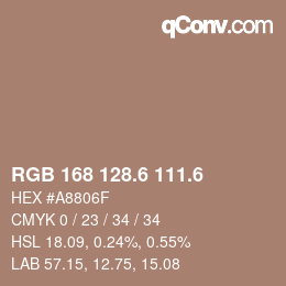 カラーコード: RGB 168 128.6 111.6 | qconv.com