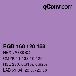 颜色代码: RGB 168 128 188 | qconv.com