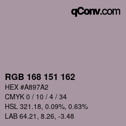 Color code: RGB 168 151 162 | qconv.com