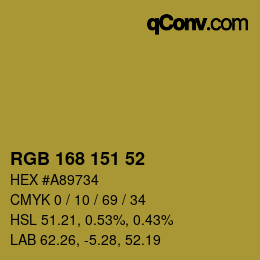 Farbcode: RGB 168 151 52 | qconv.com