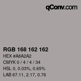 Farbcode: RGB 168 162 162 | qconv.com