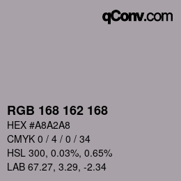 Color code: RGB 168 162 168 | qconv.com