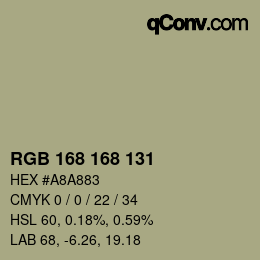 カラーコード: RGB 168 168 131 | qconv.com