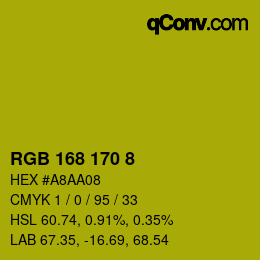 カラーコード: RGB 168 170 8 | qconv.com