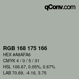 Color code: RGB 168 175 166 | qconv.com