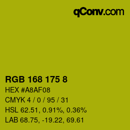 カラーコード: RGB 168 175 8 | qconv.com