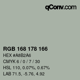 Color code: RGB 168 178 166 | qconv.com