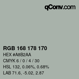 Color code: RGB 168 178 170 | qconv.com