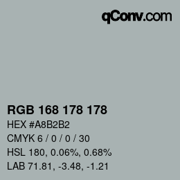 Farbcode: RGB 168 178 178 | qconv.com