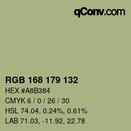 Farbcode: RGB 168 179 132 | qconv.com