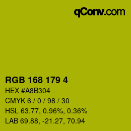 颜色代码: RGB 168 179 4 | qconv.com