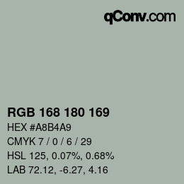 Color code: RGB 168 180 169 | qconv.com