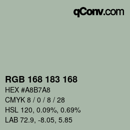 Farbcode: RGB 168 183 168 | qconv.com
