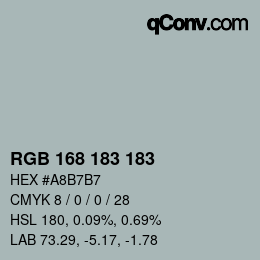 Farbcode: RGB 168 183 183 | qconv.com
