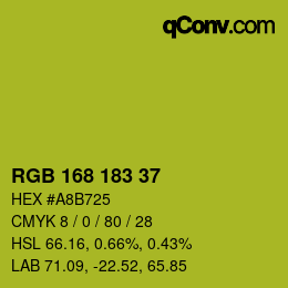 カラーコード: RGB 168 183 37 | qconv.com