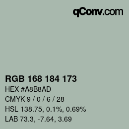 Color code: RGB 168 184 173 | qconv.com