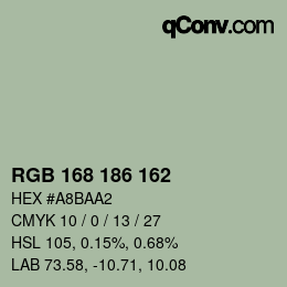 Color code: RGB 168 186 162 | qconv.com