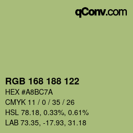 Code couleur: RGB 168 188 122 | qconv.com