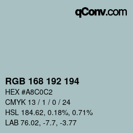 Código de color: RGB 168 192 194 | qconv.com