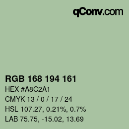 Farbcode: RGB 168 194 161 | qconv.com