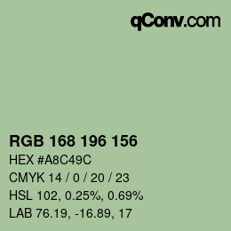 Farbcode: RGB 168 196 156 | qconv.com