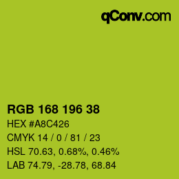 Code couleur: RGB 168 196 38 | qconv.com