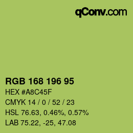 Farbcode: RGB 168 196 95 | qconv.com