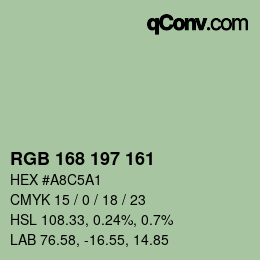 カラーコード: RGB 168 197 161 | qconv.com