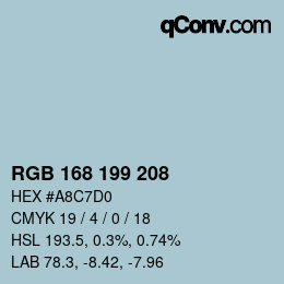 Color code: RGB 168 199 208 | qconv.com