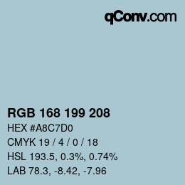 Code couleur: RGB 168 199 208 | qconv.com