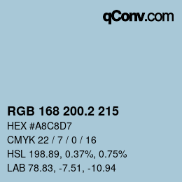 カラーコード: RGB 168 200.2 215 | qconv.com