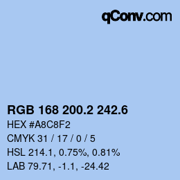 カラーコード: RGB 168 200.2 242.6 | qconv.com