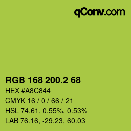 カラーコード: RGB 168 200.2 68 | qconv.com