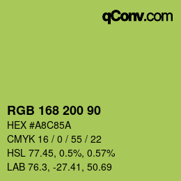 カラーコード: RGB 168 200 90 | qconv.com