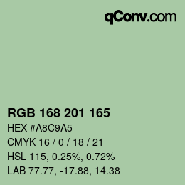 Color code: RGB 168 201 165 | qconv.com