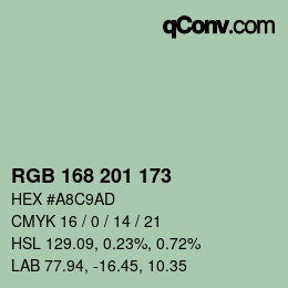 Color code: RGB 168 201 173 | qconv.com