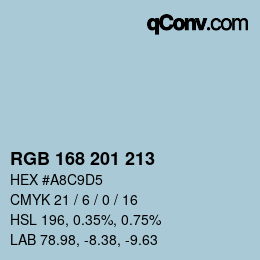 Color code: RGB 168 201 213 | qconv.com
