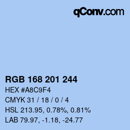 Color code: RGB 168 201 244 | qconv.com