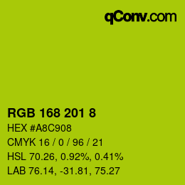 Color code: RGB 168 201 8 | qconv.com