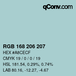 Color code: RGB 168 206 207 | qconv.com