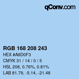 Color code: RGB 168 208 243 | qconv.com