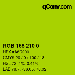 Color code: RGB 168 210 0 | qconv.com