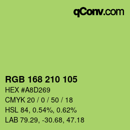 Color code: RGB 168 210 105 | qconv.com