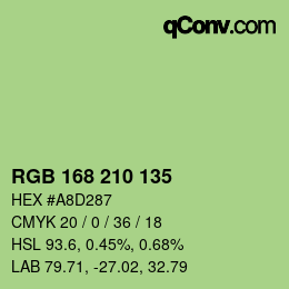 Color code: RGB 168 210 135 | qconv.com