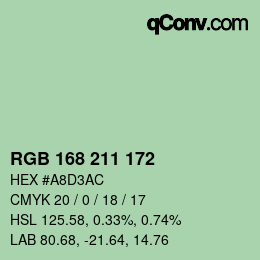 Color code: RGB 168 211 172 | qconv.com