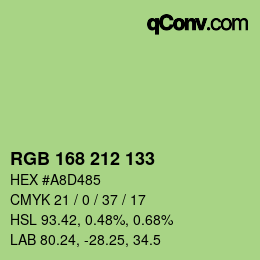 Farbcode: RGB 168 212 133 | qconv.com