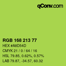 Farbcode: RGB 168 213 77 | qconv.com