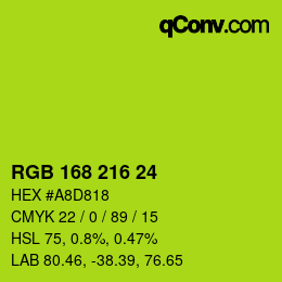 Farbcode: RGB 168 216 24 | qconv.com